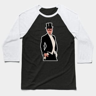 Man in top hat, smoking and wearing white gloves Baseball T-Shirt